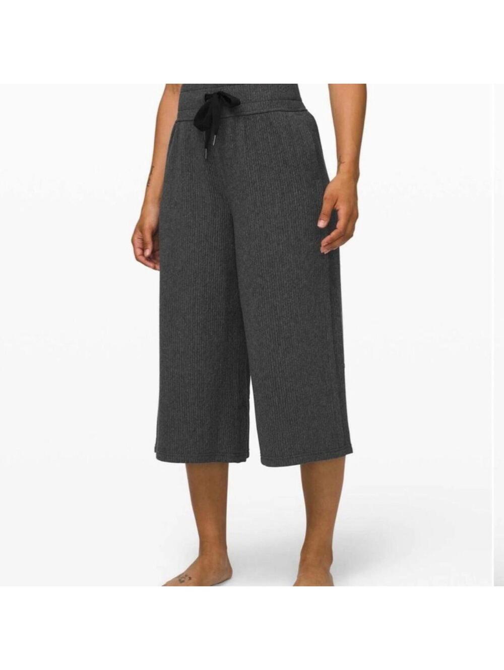 lululemon athletica Retreat Yourself Heathered Dark Grey Cropped Pants, 10